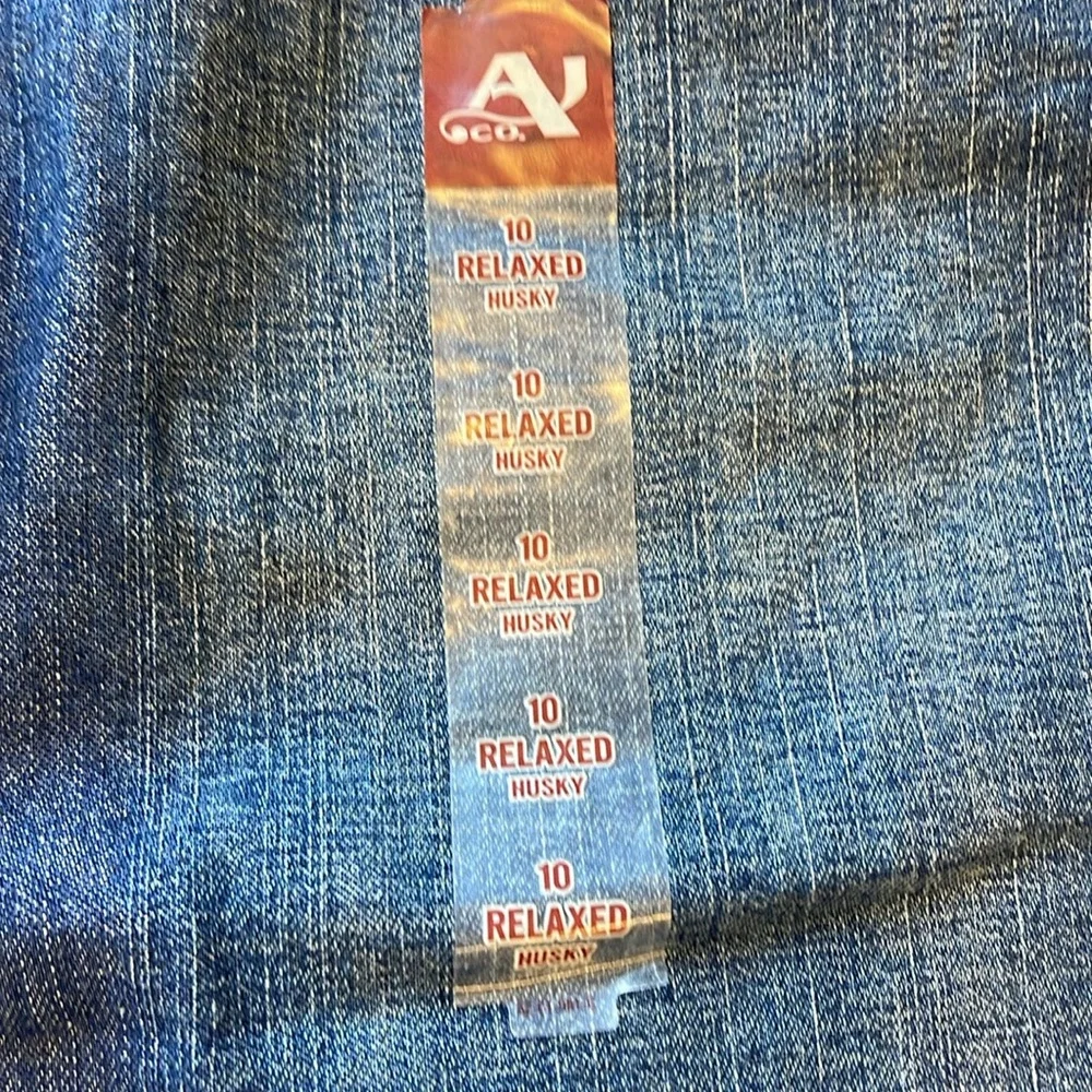Arizona relaxed for straight leg husky size 10 dark wash denim jeans NWT
